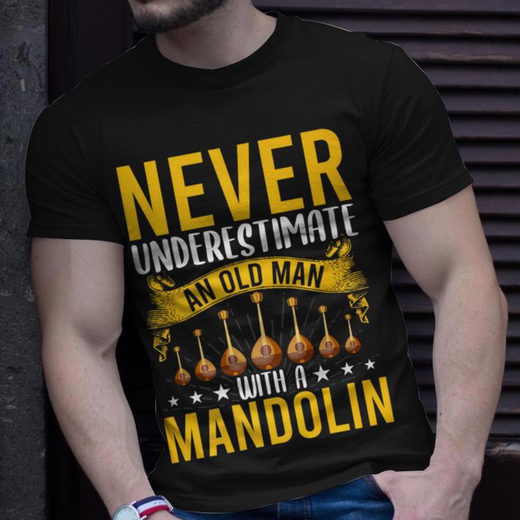 Never Underestimate An Old Man With A Mandolin T-Shirt Gifts for Him