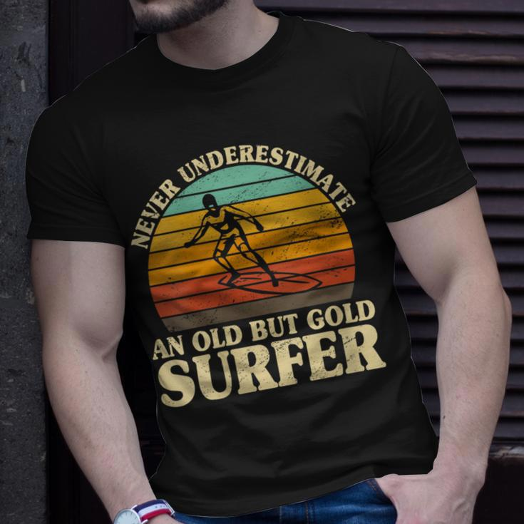 Never Underestimate An Old Surfer Surfing Surf Surfboard T-Shirt Gifts for Him