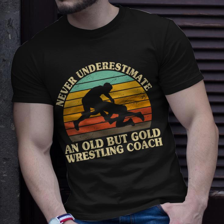 Never Underestimate An Old Wrestling Coach Wrestle Wrestler T-Shirt Gifts for Him