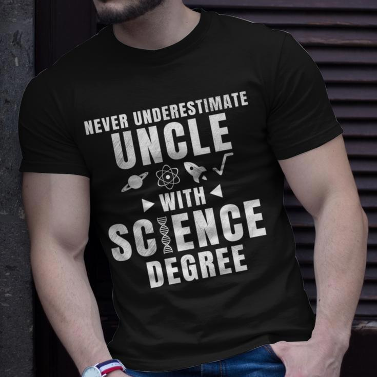 Never Underestimate Uncle With Science Degree T-Shirt Gifts for Him