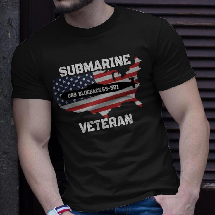 Uss Blueback Ss-581 Submarine Veterans Day Father Grandpa T-Shirt Gifts for Him