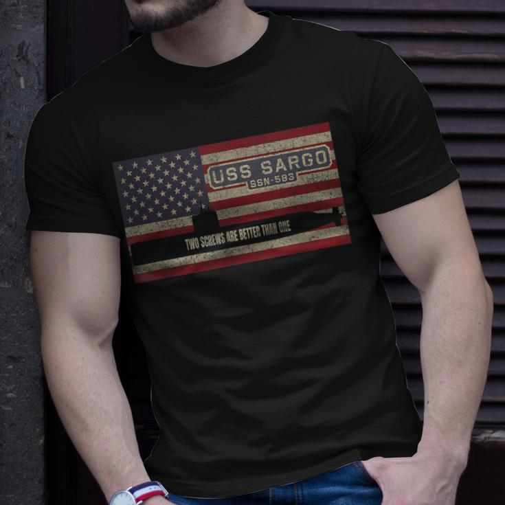 Uss Sargo Ssn-583 Nuclear Submarine Usa American Flag T-Shirt Gifts for Him