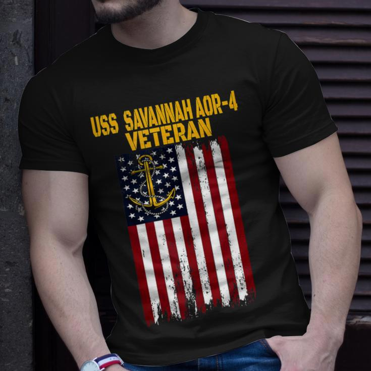 Uss Savannah Aor-4 Replenishment Oiler Ship Veterans Day T-Shirt Gifts for Him