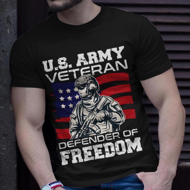 Veteran Vets Us Army Veteran Defender Of Freedom Fathers Veterans Day 3 Veterans Unisex T-Shirt Gifts for Him