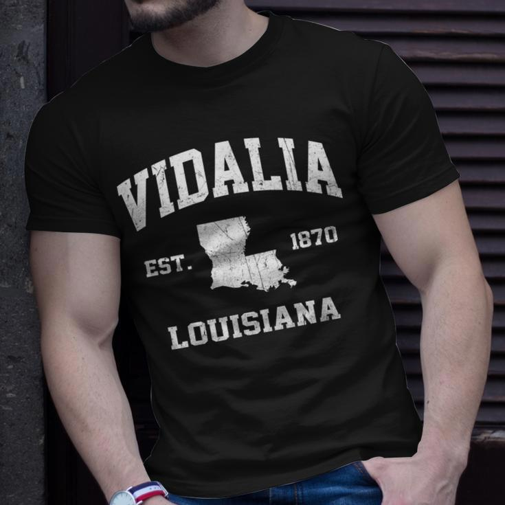 Vidalia Louisiana La Vintage State Athletic Style T-shirt Gifts for Him