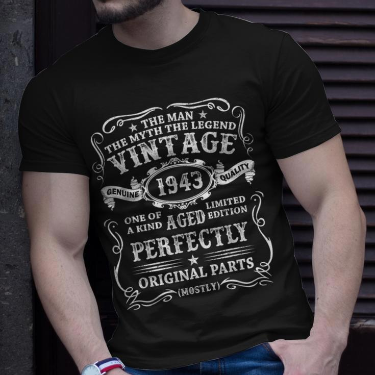 Vintage 1943 Man Myth Legend 80Th Birthday 80 Year Old T-Shirt Gifts for Him