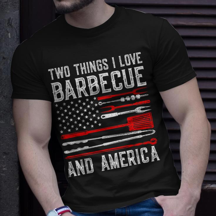 Vintage Bbq America Lover Us Flag Bbg Cool American Barbecue Unisex T-Shirt Gifts for Him