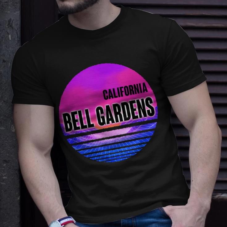 Vintage Bell Gardens Vaporwave California T-Shirt Gifts for Him