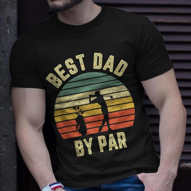 Vintage Best Dad By Par Fathers Day Golfing Unisex T-Shirt Gifts for Him