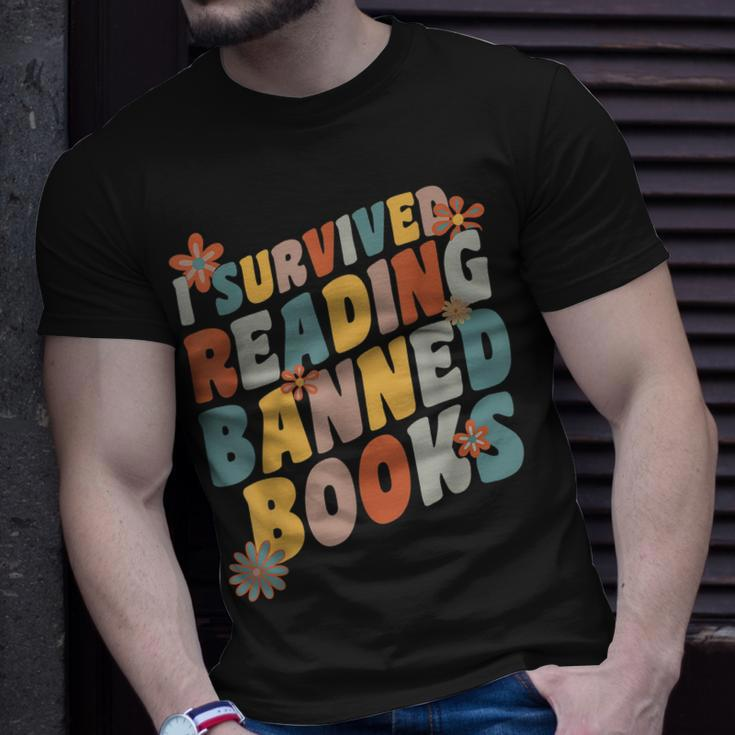 Vintage Book Lover I Survived Reading Banned Books Unisex T-Shirt Gifts for Him
