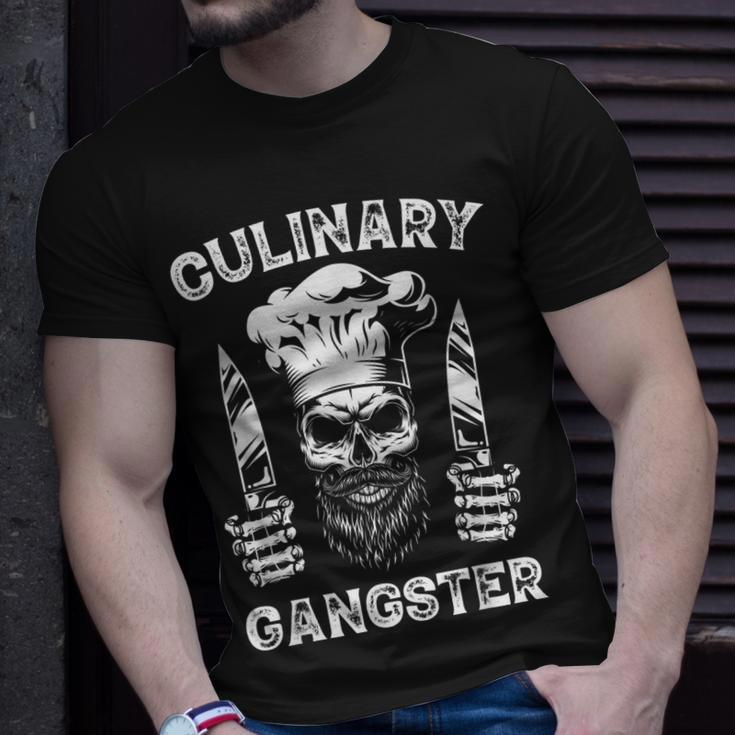 Vintage Cooking Bbq Bearded Culinary Gangster Guru Grilling Unisex T-Shirt Gifts for Him