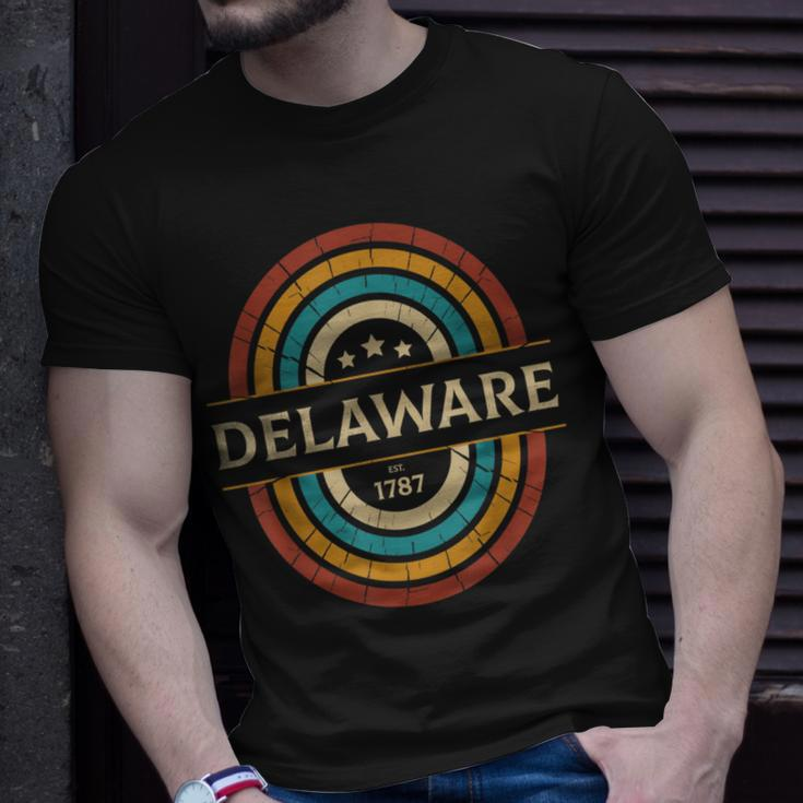 Vintage Delaware Home State Stars De Pride 70S Style Unisex T-Shirt Gifts for Him