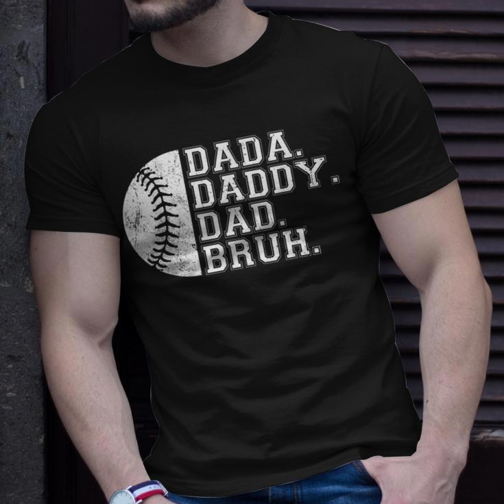 Vintage Fathers Day Dada Daddy Dad Bruh Baseball Unisex T-Shirt Gifts for Him