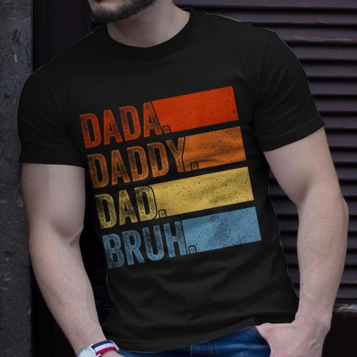 Vintage Fathers Day Dada Daddy Dad Bruh Tie Dye Unisex T-Shirt Gifts for Him