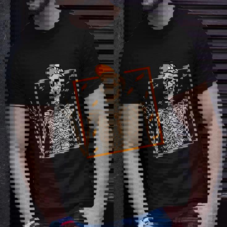 Vintage Halloween Skeleton Rock On Hand Skeleton Men Boys T-Shirt Gifts for Him