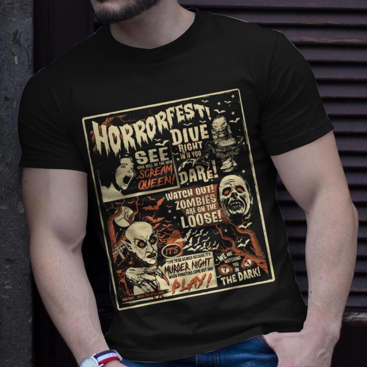 Vintage Horrorfest Poster Halloween Movie Old Time Horror T-Shirt Gifts for Him