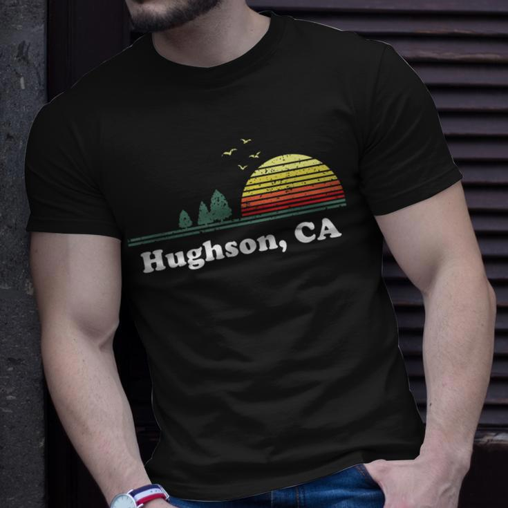Vintage Hughson California Home Souvenir Print T-Shirt Gifts for Him
