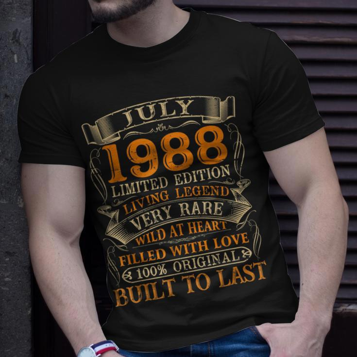 Vintage July 1988 32 Years Old 32Nd Birthday Gifts Unisex T-Shirt Gifts for Him