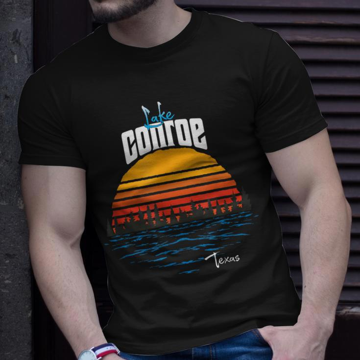 Vintage Lake Conroe Texas Souvenir T-Shirt Gifts for Him