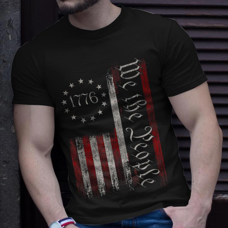 Vintage Old American Flag Patriotic 1776 We The People Usa Unisex T-Shirt Gifts for Him