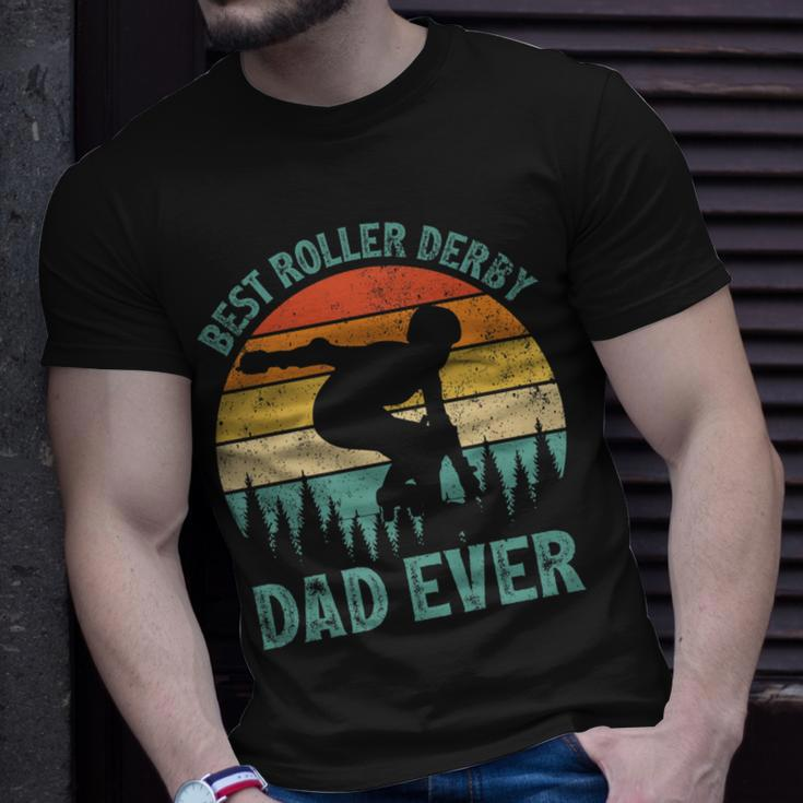 Vintage Retro Best Roller Derby Dad Ever Fathers Day Gift For Women Unisex T-Shirt Gifts for Him