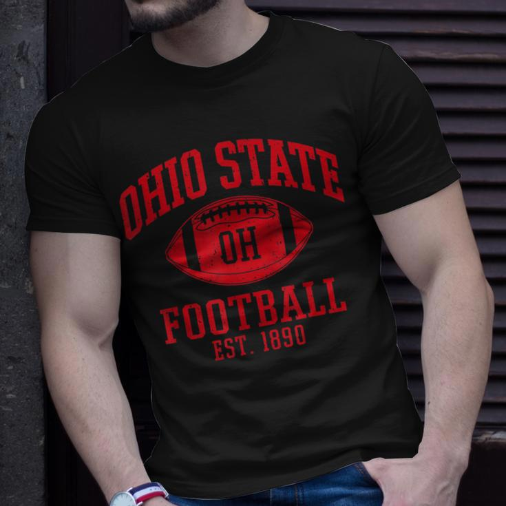 Vintage State Of Ohio Columbus Varsity Style Football Gift Unisex T-Shirt Gifts for Him