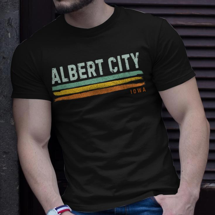 Vintage Stripes Albert City Ia T-Shirt Gifts for Him