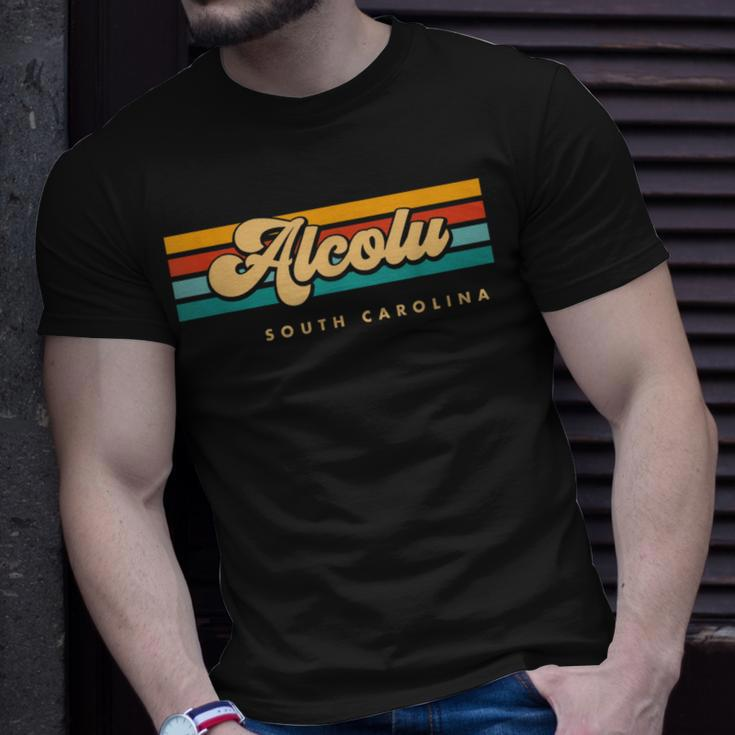 Vintage Sunset Stripes Alcolu South Carolina T-Shirt Gifts for Him