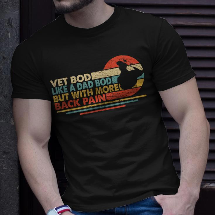 Vintage Vet Bod Like A Dad Bod But With More Back Pain Retro Unisex T-Shirt Gifts for Him