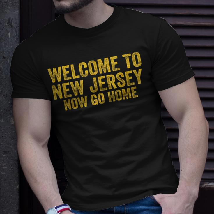 Vintage Welcome To New Jersey Now Go Home Retro T-Shirt Gifts for Him