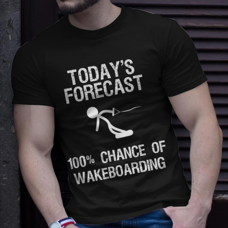 Wakeboard Today's Forecast Wakeboarding T-Shirt Gifts for Him