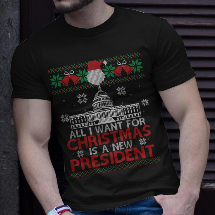 All I Want For Christmas Is A New President Ugly Sweater T-Shirt Gifts for Him