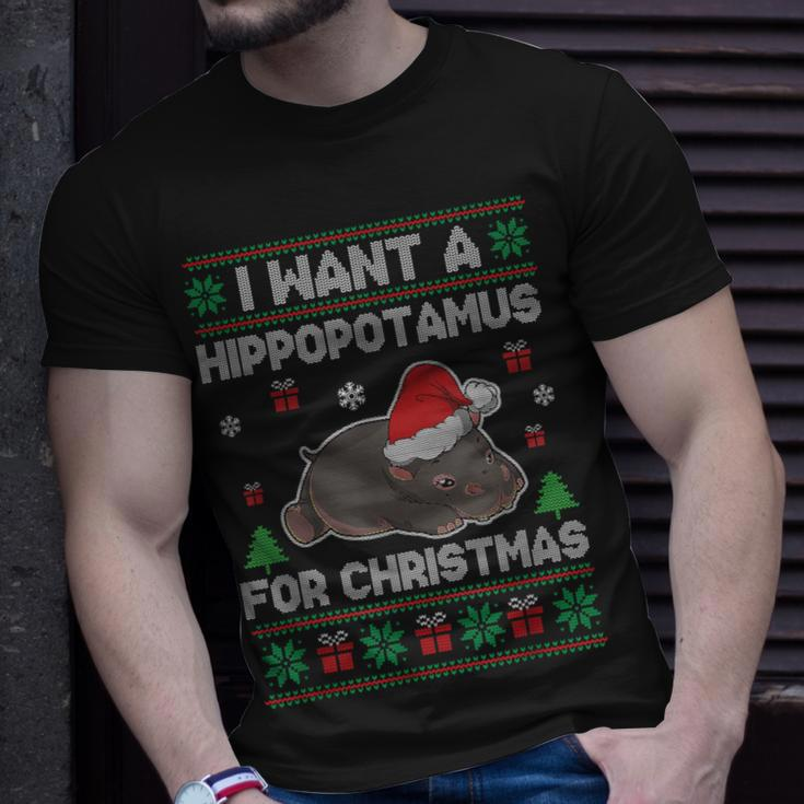 I Want A Hippopotamus For Christmas Ugly Xmas Sweater Hippo T-Shirt Gifts for Him