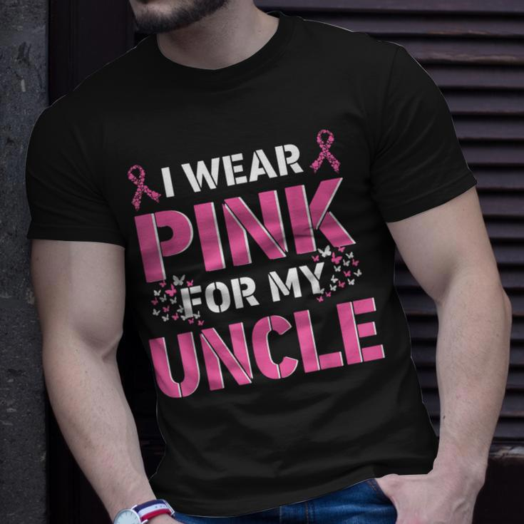 I Wear Pink For My Uncle Breast Cancer Awareness Faith Love T-Shirt Gifts for Him