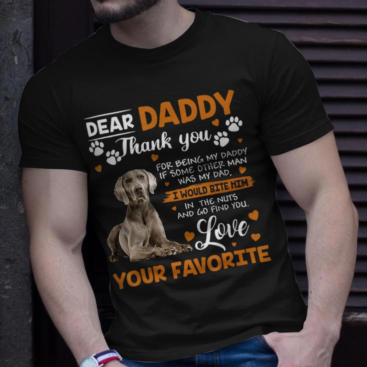 Weimaraner Dog Dear Daddy Thank You For Being My Daddy Unisex T-Shirt Gifts for Him