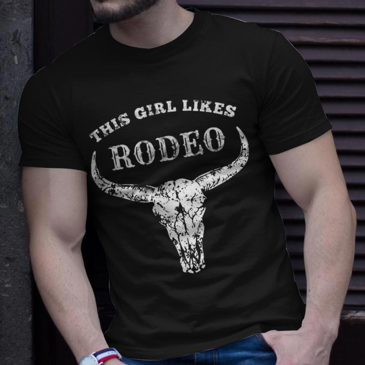 Western Country This Girl Likes Rodeo Howdy Vintage Cowgirl Unisex T-Shirt Gifts for Him