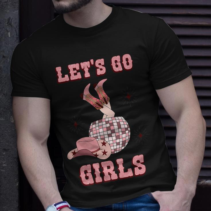 Western Southern Cowgirls Cowboy Hat Boots Lets Go Girls Unisex T-Shirt Gifts for Him