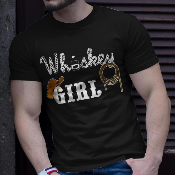 Whiskey Girl Cowgirl Hat Rope Alcohol Unisex T-Shirt Gifts for Him