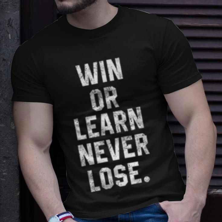 Win Or Learn Never Lose Motivational Volleyball Saying Unisex T-Shirt Gifts for Him