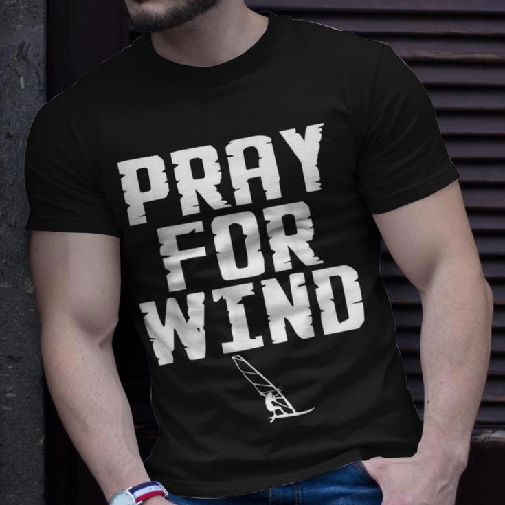 Windsurfer Pray For Wind Beach Wave Riding Windsurfing T-Shirt Gifts for Him