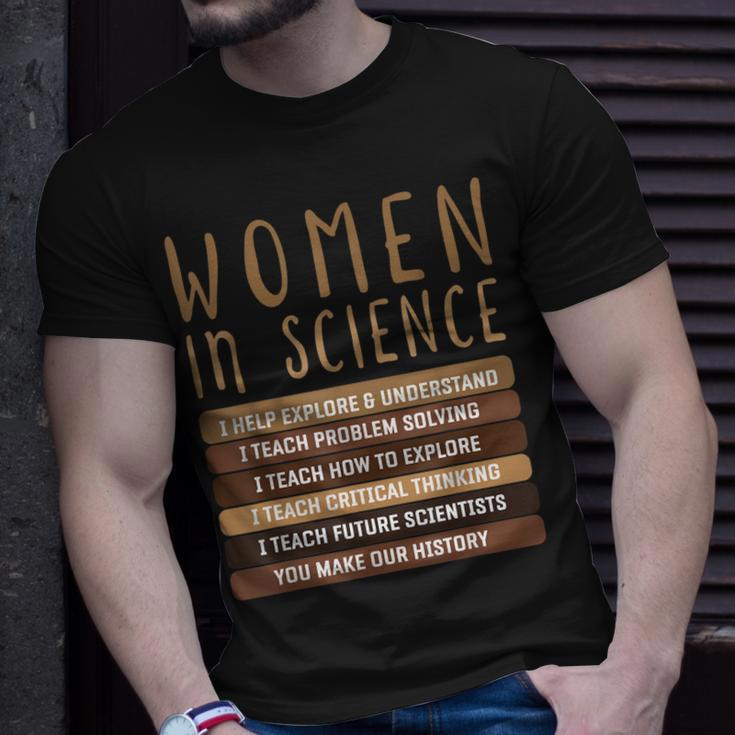 Women Belong In Science Design For Biology & Physics Teacher Unisex T-Shirt Gifts for Him