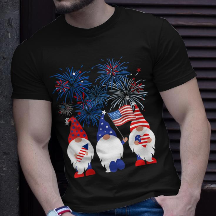 Womens American Gnomes Usa Patriotic 4Th Of July Cute Funny Unisex T-Shirt Gifts for Him