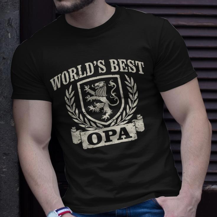 World's Best Opa Vintage Crest Grandpa T-Shirt Gifts for Him