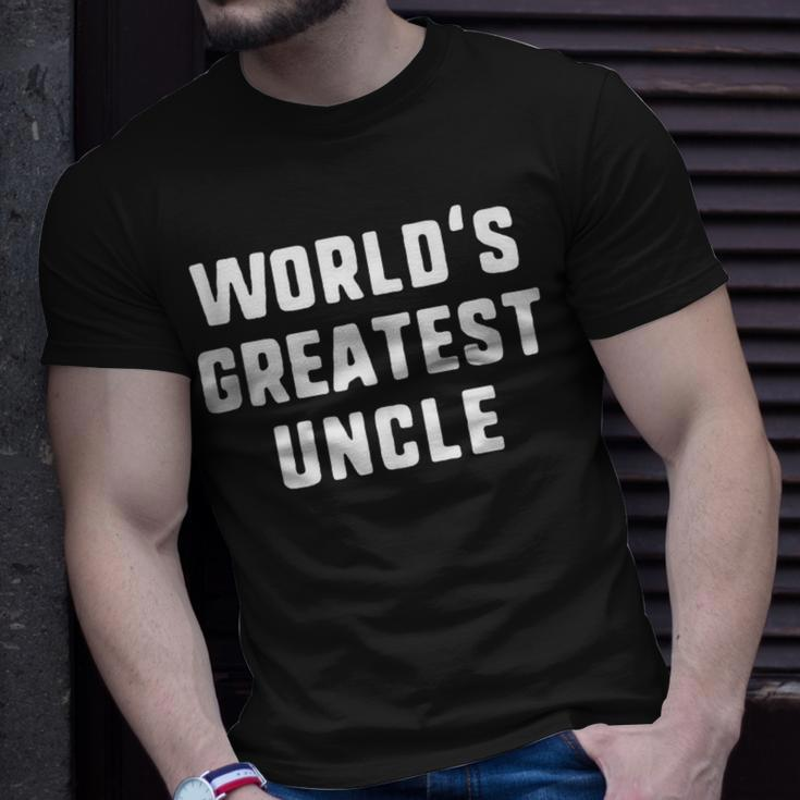 Worlds Greatest Uncle Funny Family Unisex T-Shirt Gifts for Him