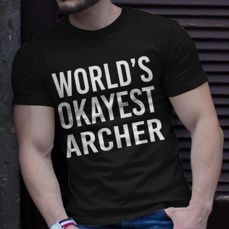 World's Okayest ArcherBest Archery T-Shirt Gifts for Him