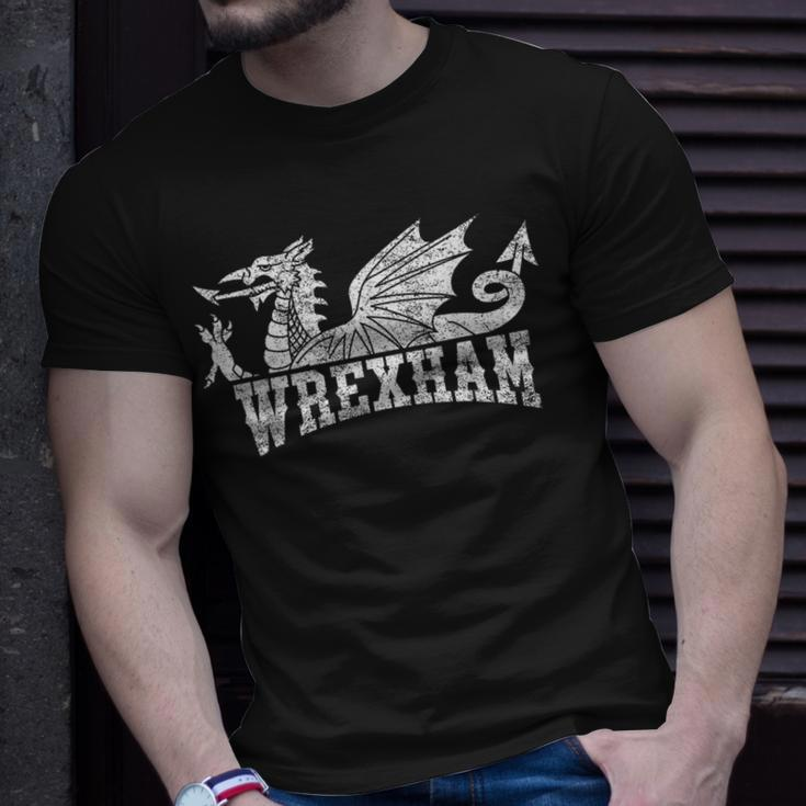 Wrexham Wales Football Soccer Welsh Red Dragon Retro Vintage T-Shirt Gifts for Him