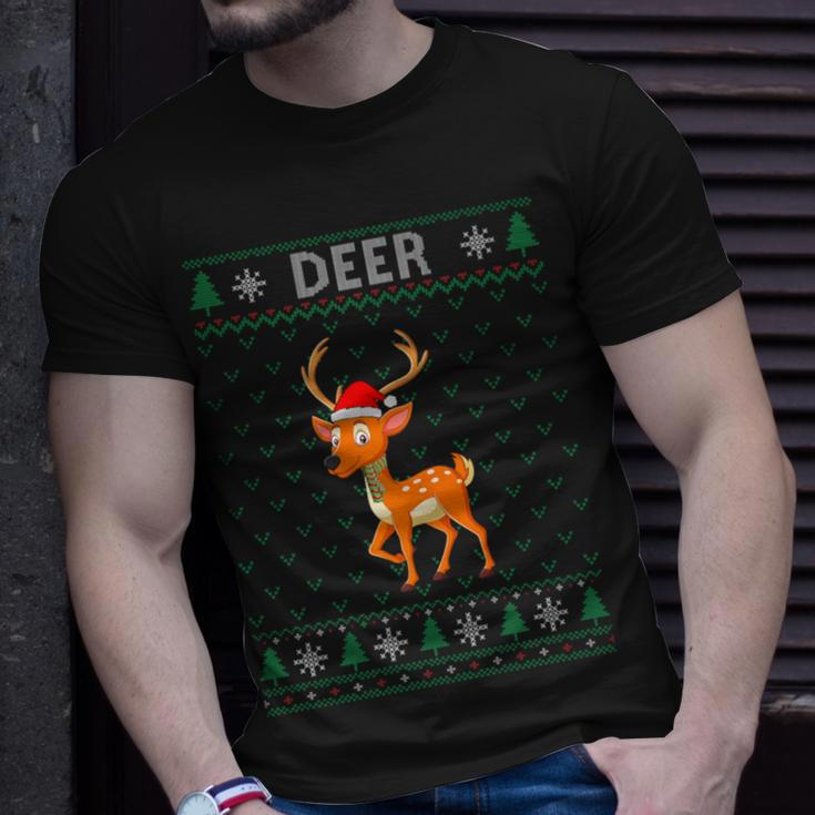 Xmas Deer Ugly Christmas Sweater Party T-Shirt Gifts for Him