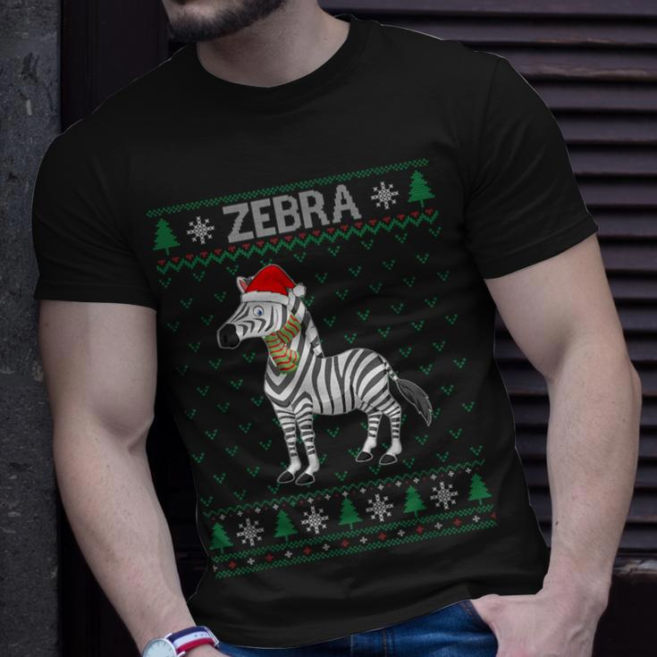 Xmas Zebra Ugly Christmas Sweater Party T-Shirt Gifts for Him