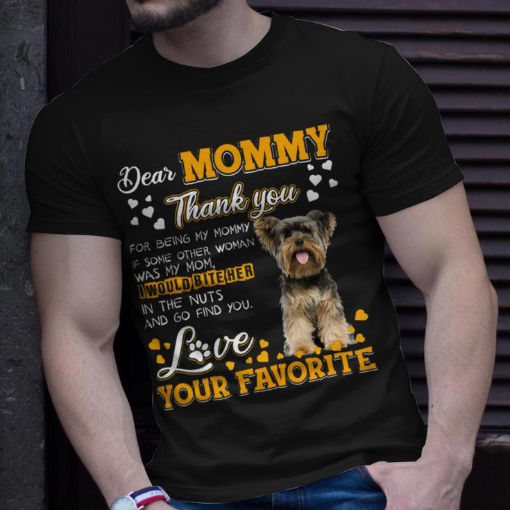 Yorkie Dear Mommy Thank You For Being My Mommy Unisex T-Shirt Gifts for Him