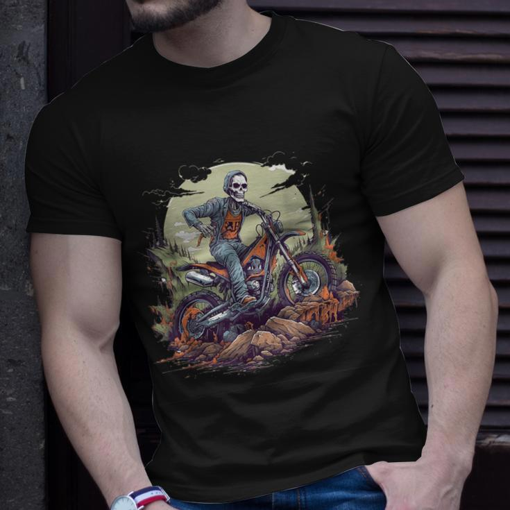 Zombie Riding Dirt Bike Halloween Motorcyle Motocross Rider T-Shirt Gifts for Him